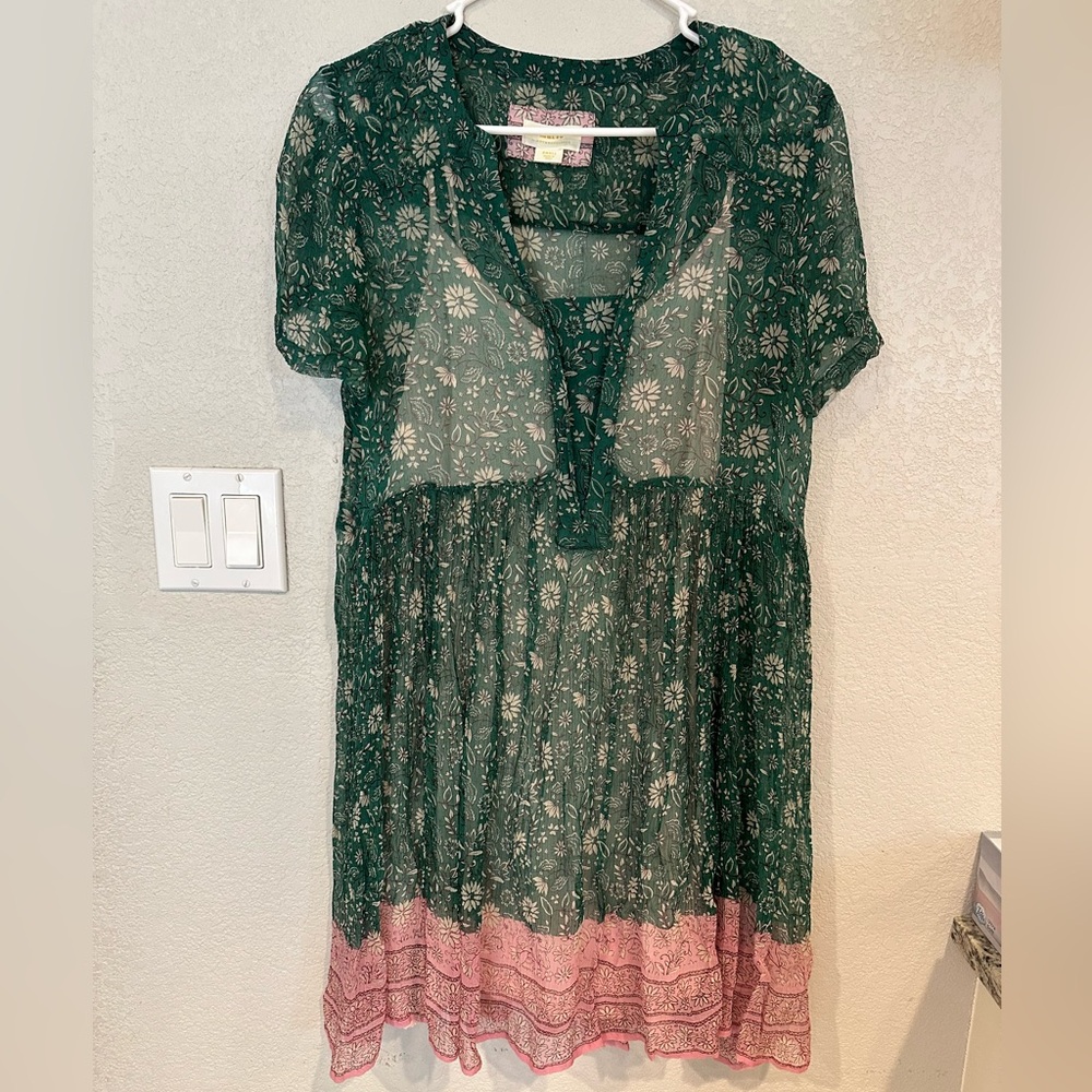 Floral Green and Pink Dress